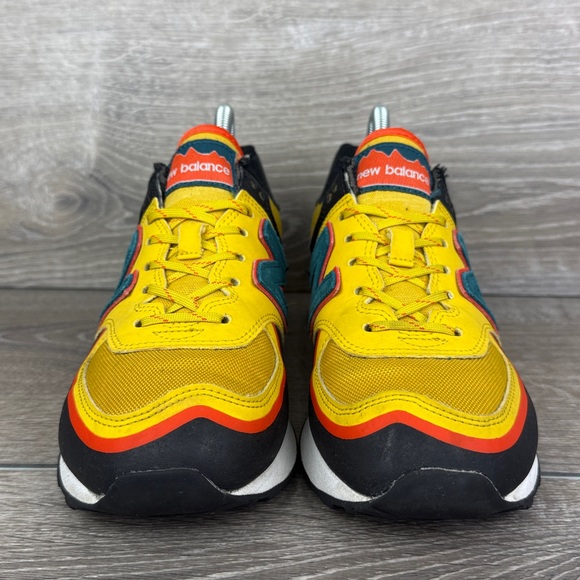 New Balance 574 Mens Sz 6D Harvest Gold Blaze Yellow Teal Cordura Low Sneakers - Picture 2 of 13